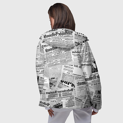 Женская ветровка Газетный коллаж / 3D-Черный – фото 4
