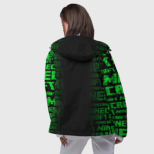 Женская ветровка Лицо Крипера - Майнкрафт / 3D-Белый – фото 4