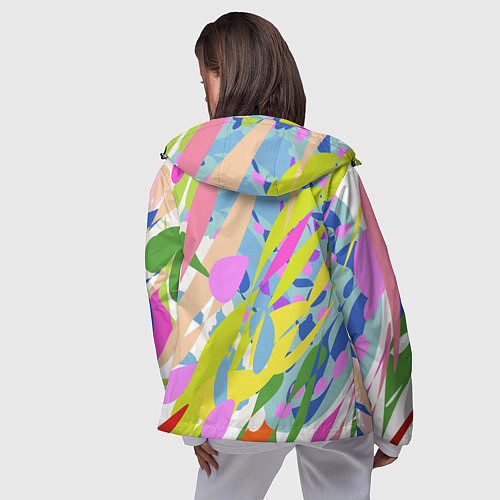 Женская ветровка Краски лета абстракция / 3D-Черный – фото 4