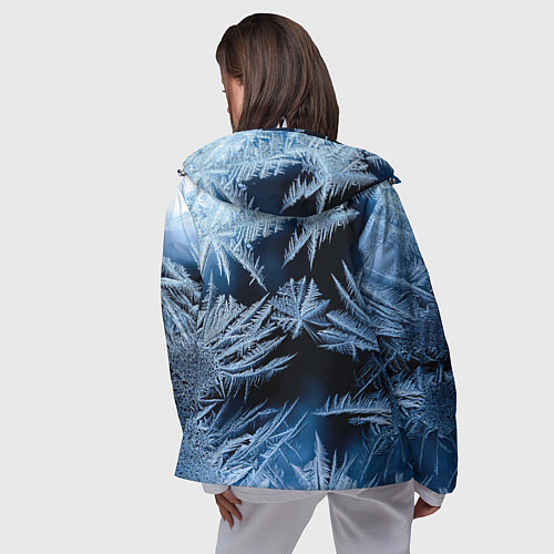 Женская ветровка Морозный узор на стекле / 3D-Белый – фото 4