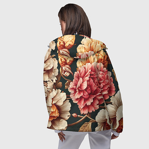 Женская ветровка Цветы в стиле рококо / 3D-Белый – фото 4