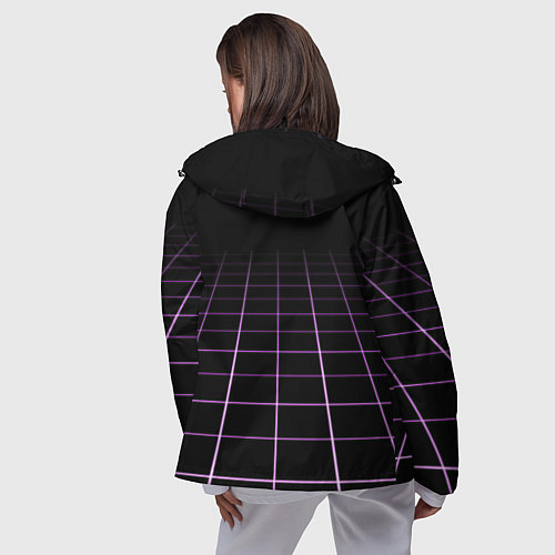 Женская ветровка Неоновая сетка - оптическая иллюзия / 3D-Черный – фото 4