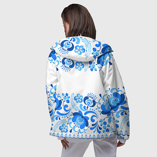 Женская ветровка РОССИЯ голубой узор / 3D-Белый – фото 4