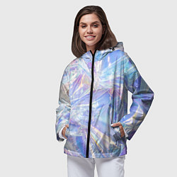 Ветровка с капюшоном женская Текстура из 90-х, цвет: 3D-черный — фото 2