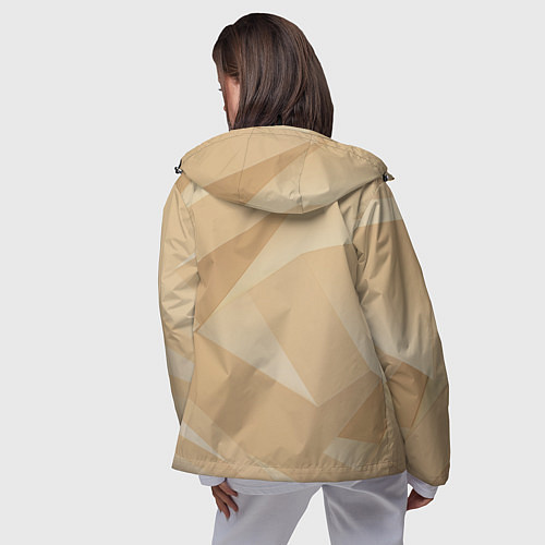 Женская ветровка Золотистые абстрактные геометрические фигуры / 3D-Черный – фото 4