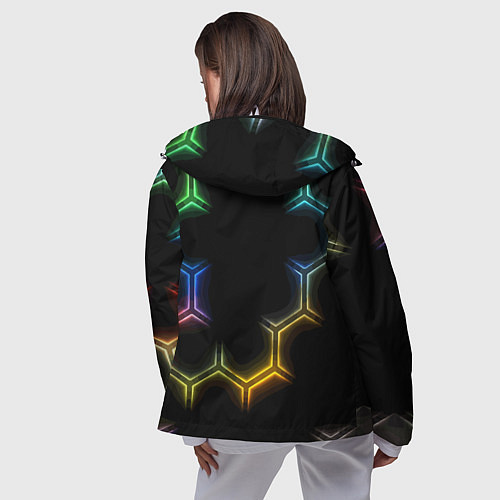 Женская ветровка Mercedes - neon pattern / 3D-Белый – фото 4