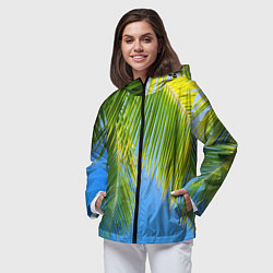 Ветровка с капюшоном женская Пальма у неба, цвет: 3D-черный — фото 2