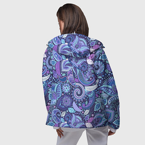 Женская ветровка Индийский орнамент - Пейсли / 3D-Белый – фото 4