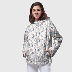 Ветровка с капюшоном женская Пенис и растения, цвет: 3D-белый — фото 2