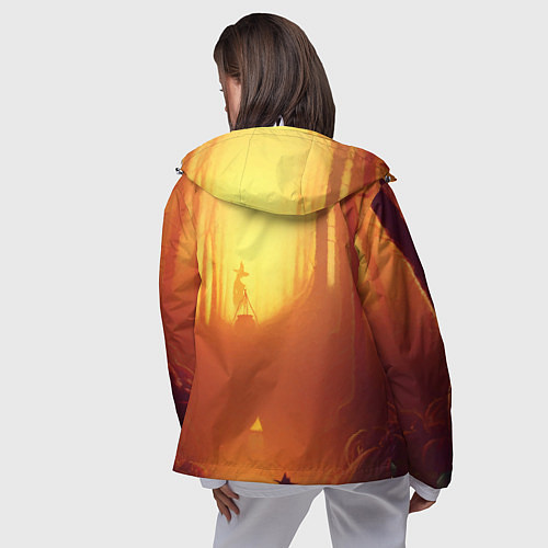 Женская ветровка Темная ведьма колдует в жутком лесу / 3D-Белый – фото 4