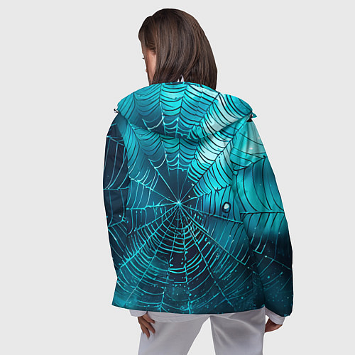 Женская ветровка Halloween паутина / 3D-Белый – фото 4