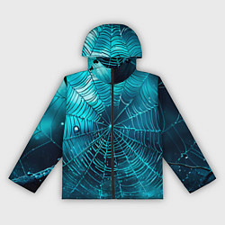 Ветровка с капюшоном женская Halloween паутина, цвет: 3D-черный