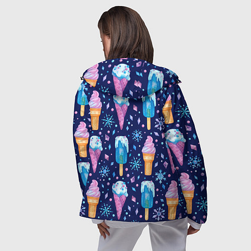 Женская ветровка Новогоднее мороженое / 3D-Черный – фото 4