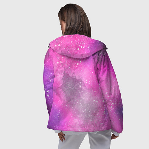 Женская ветровка Розово-сиреневый дым / 3D-Черный – фото 4