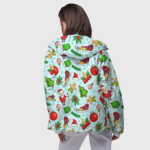 Женская ветровка Новогодний паттерн / 3D-Белый – фото 4