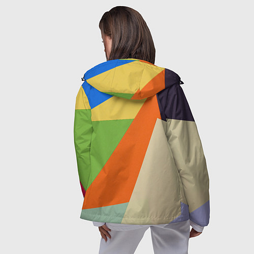 Женская ветровка Геометрические разноцветные фигyры / 3D-Черный – фото 4