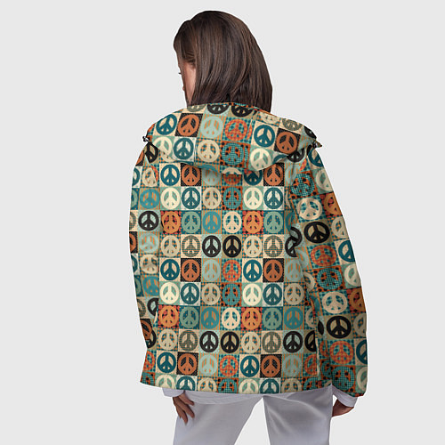 Женская ветровка Peace symbol pattern / 3D-Черный – фото 4