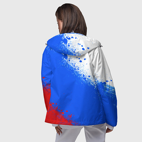 Женская ветровка Флаг России - триколор / 3D-Белый – фото 4