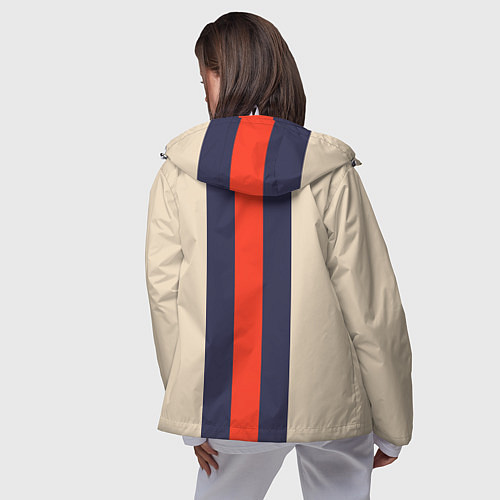 Женская ветровка Полосы триколор синий красный / 3D-Белый – фото 4