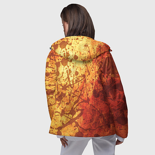 Женская ветровка Текстура - Orange in dark splashes / 3D-Черный – фото 4