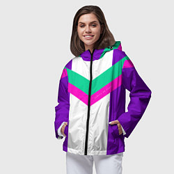 Ветровка с капюшоном женская Always in sports сиреневый, цвет: 3D-черный — фото 2