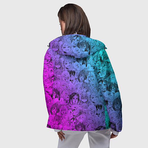 Женская ветровка Ахегао девушки градиент / 3D-Белый – фото 4
