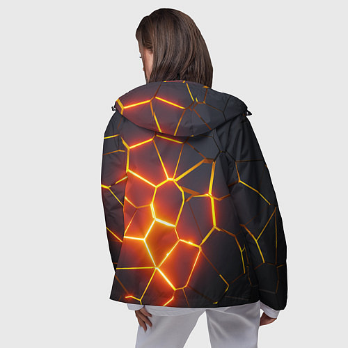 Женская ветровка Огненные трещины / 3D-Черный – фото 4