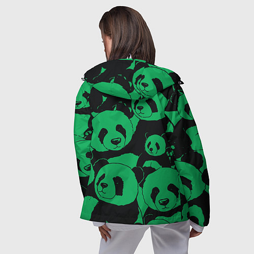 Женская ветровка Panda green pattern / 3D-Белый – фото 4