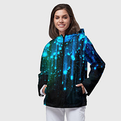 Ветровка с капюшоном женская Space - starfall, цвет: 3D-черный — фото 2