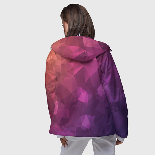 Женская ветровка Разноцветные полигоны / 3D-Белый – фото 4