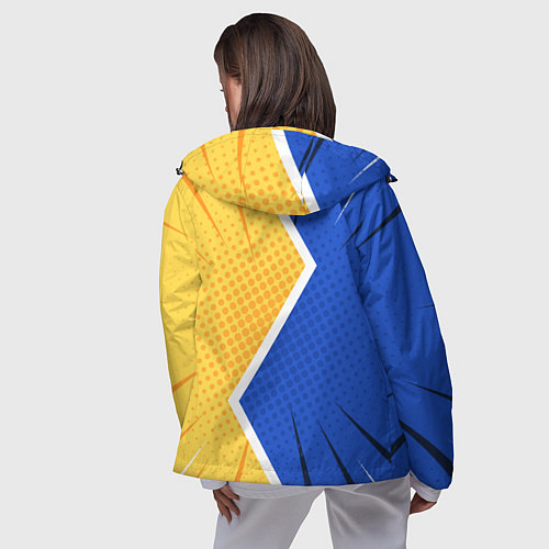 Женская ветровка Желто-синяя молния / 3D-Черный – фото 4