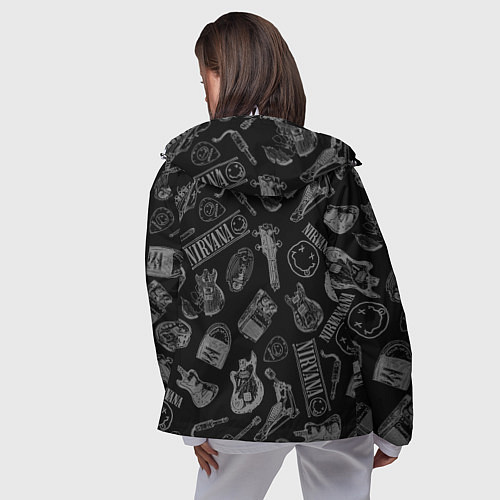 Женская ветровка Nirvana crash guitar black / 3D-Белый – фото 4
