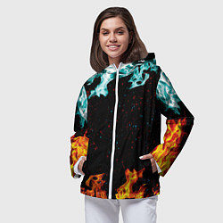 Ветровка с капюшоном женская Два костра, цвет: 3D-белый — фото 2