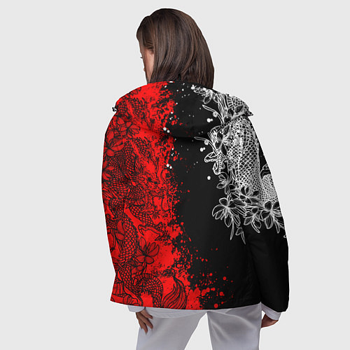 Женская ветровка Самурай и драконы / 3D-Черный – фото 4
