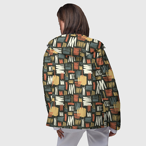 Женская ветровка Узор штрихованный / 3D-Черный – фото 4