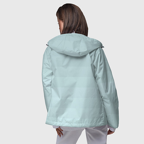 Женская ветровка Голубые горизонтальные полосы, градиент / 3D-Белый – фото 4