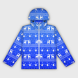 Женская ветровка Синий орнамент с оленями