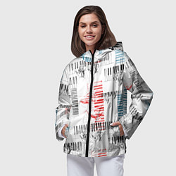 Ветровка с капюшоном женская Играем джаз, цвет: 3D-черный — фото 2