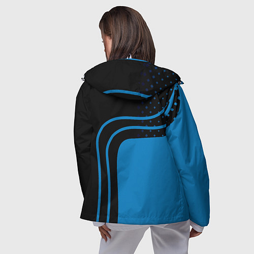 Женская ветровка Синие полоски / 3D-Белый – фото 4