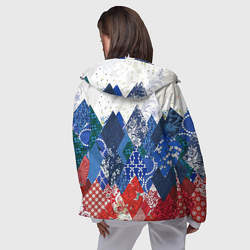 Женская ветровка Флаг России в стиле пэчворк / 3D-Белый – фото 4