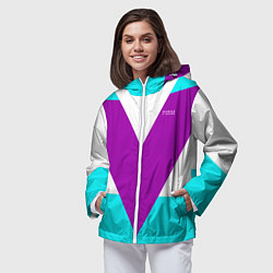 Ветровка с капюшоном женская В ретро стиле FIRM, цвет: 3D-белый — фото 2