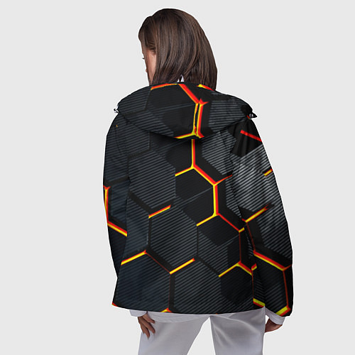 Женская ветровка Плиты стиль соты киберпанк / 3D-Белый – фото 4