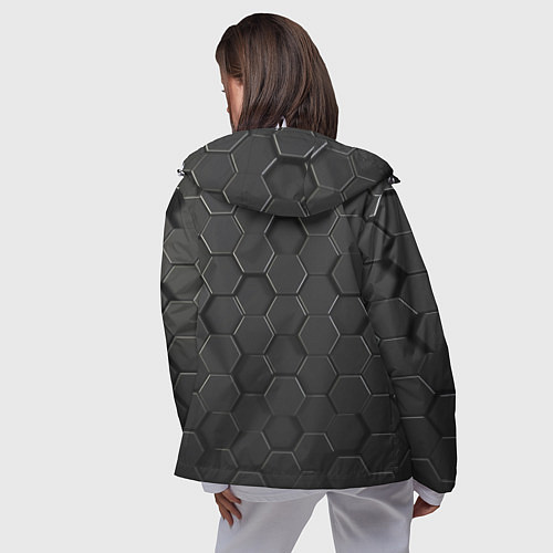 Женская ветровка Abstraction hexagon grey / 3D-Белый – фото 4