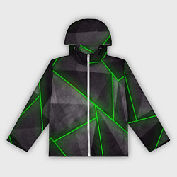 Ветровка с капюшоном женская Stripes Abstract green, цвет: 3D-белый
