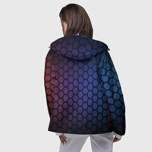 Женская ветровка Abstract hexagon fon / 3D-Белый – фото 4