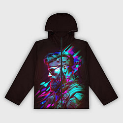 Женская ветровка Мужчина с бородой в стиле киберпанк