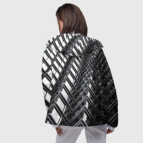 Женская ветровка Карбоновая абстракция грани / 3D-Белый – фото 4