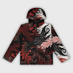 Женская ветровка Красный Irezumi узор
