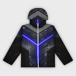 Ветровка с капюшоном женская Лучевая подсветка неон, цвет: 3D-белый