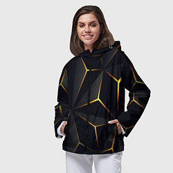 Ветровка с капюшоном женская Hexagon Line Smart, цвет: 3D-черный — фото 2